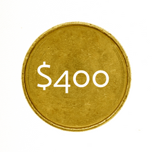 Load image into Gallery viewer, Gold coin with '$400' text, representing a Gold Subscription for a 1 oz Canadian Gold Maple Leaf Coin