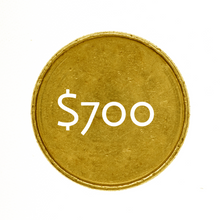 Load image into Gallery viewer, Conceptual image of a $700 gold coin representing the monthly subscription for a 1 oz Canadian Gold Maple Leaf.