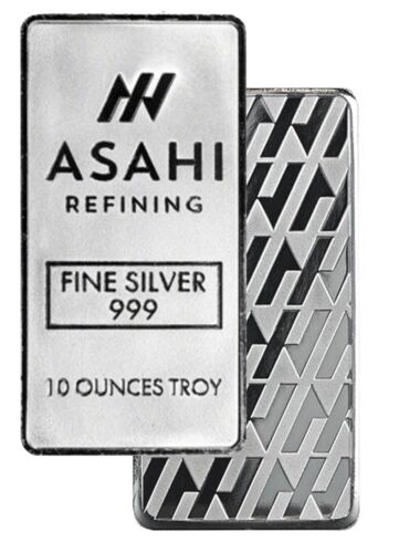 Silver Bar 10 oz  - Asahi Refining