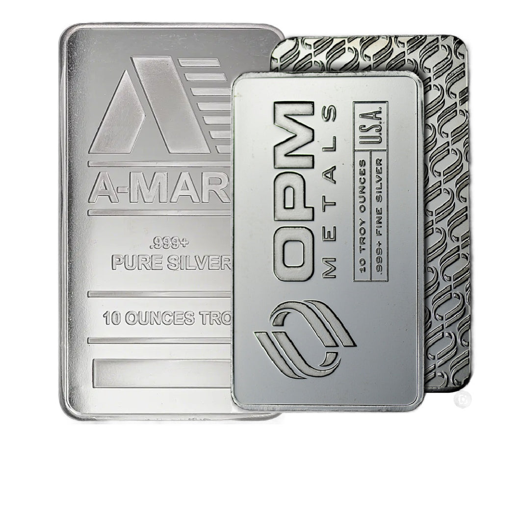 10 oz Silver Bars Assorted (Circulated)