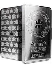 Load image into Gallery viewer, 10 oz Silver Bar - Royal Canadian Mint .9999 (Circulated ) Pure Silver Bullion - Secure Your Wealth in Canada Nugget Stacker
