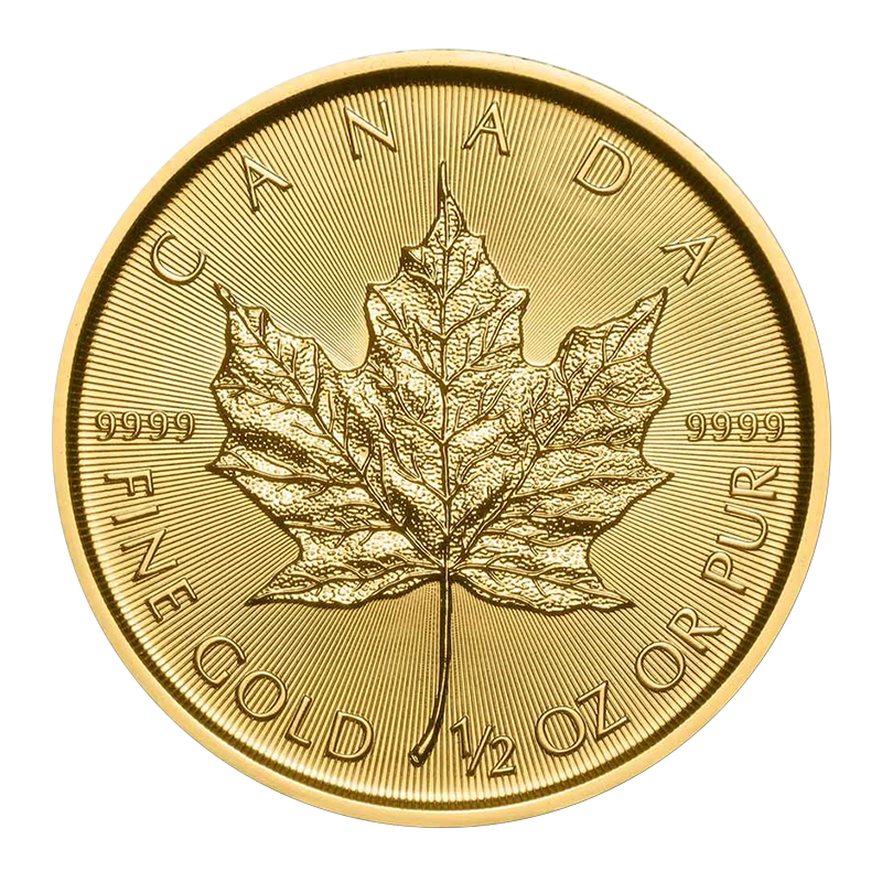 Canadian Gold Maple Leaf Coin 1/2 oz - Royal Canadian Mint